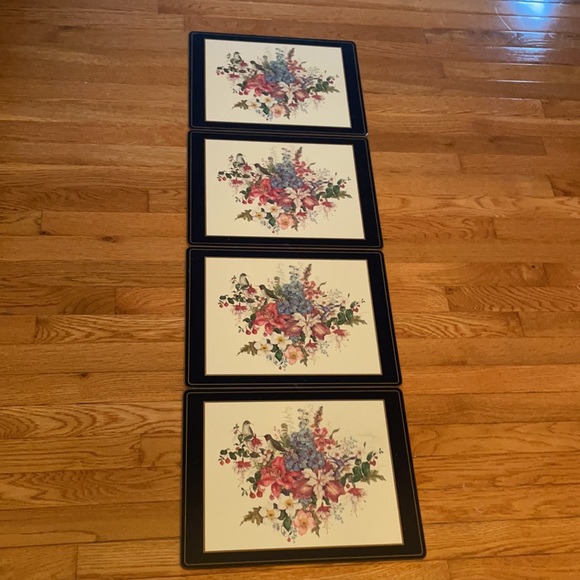 Pimpernel England WB Flowers and Birds cork-back placemat set of 4 - Picture 4 of 11